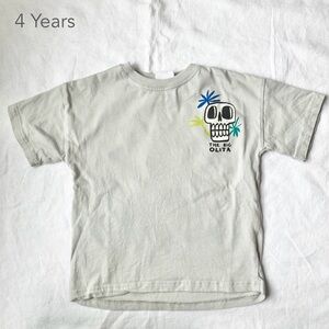 🪴5/$30 Zara 4 Years Boys Kids Skull Grey T-Shirt